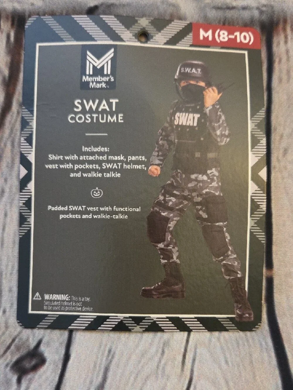 Kids SWAT Halloween Camo Costume Set with Helmet Kids 8-10